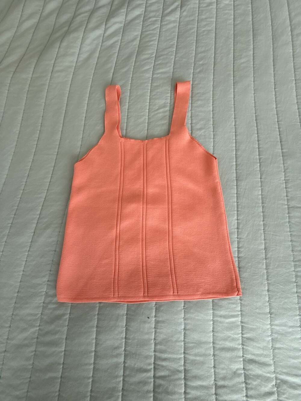 No Brand Ribbed Knit Tank Top Peach